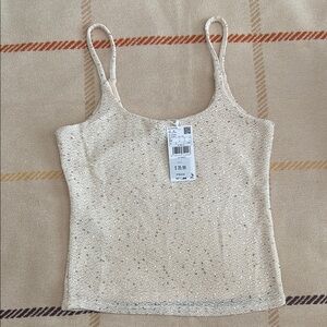 Mango Cream Sequin Fitted Camisole